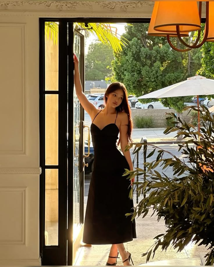Elegant A Line Halter Black Satin Long Prom Dresses Formal Dress C5007