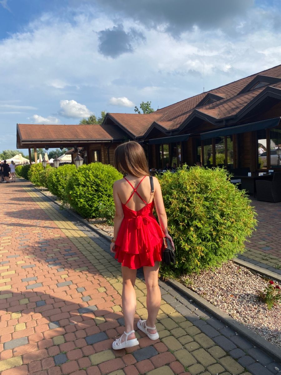 Cute A Line Red Halter Satin Backless Short Homecoming Dress 17th Birthday Outfits C5153