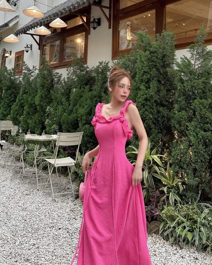 Stunning A Line Hot Pink Satin Long Prom Dresses Formal Dress C5169