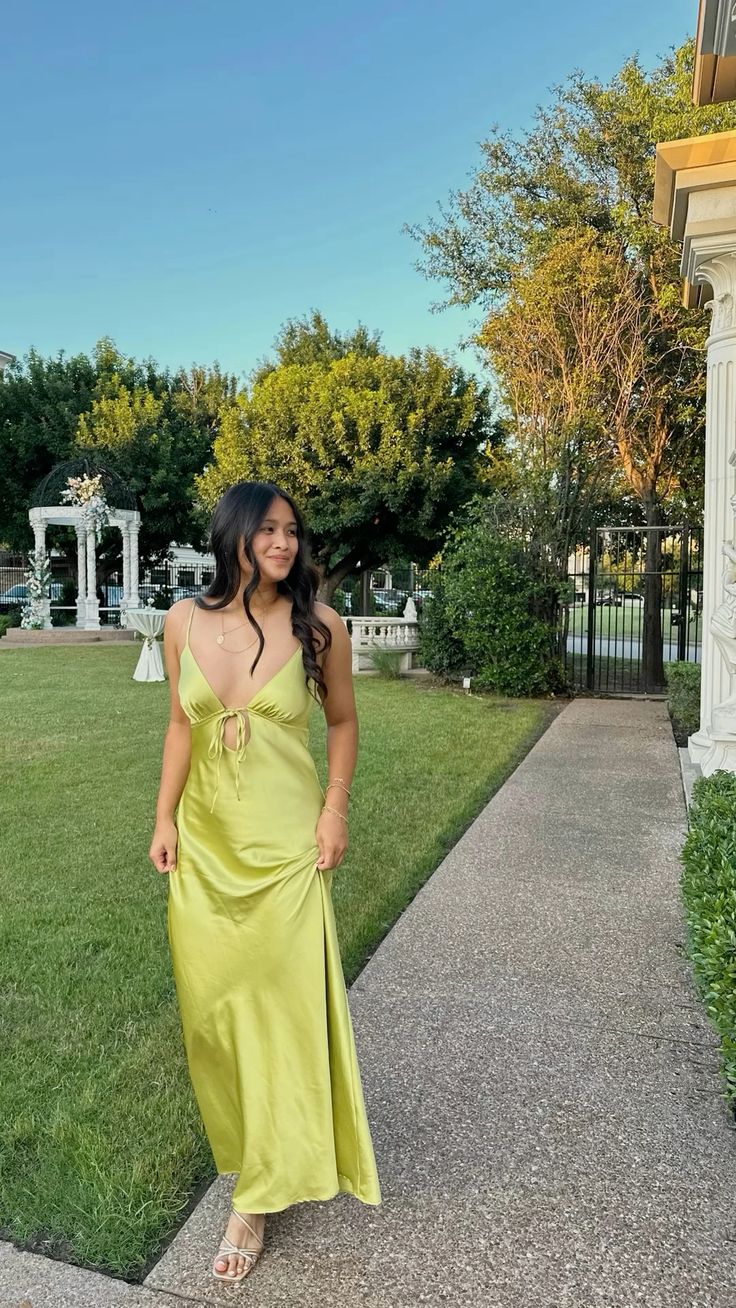 A Line Spaghetti Straps Satin Hollow Long Prom Dresses Formal Dress C5211