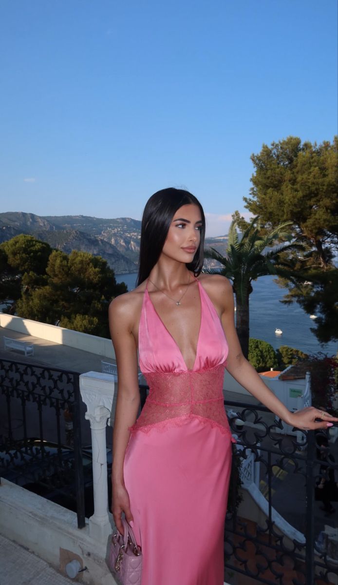 Classy Mermaid Halter Satin Lace Long Prom Dresses Formal Dress C5216