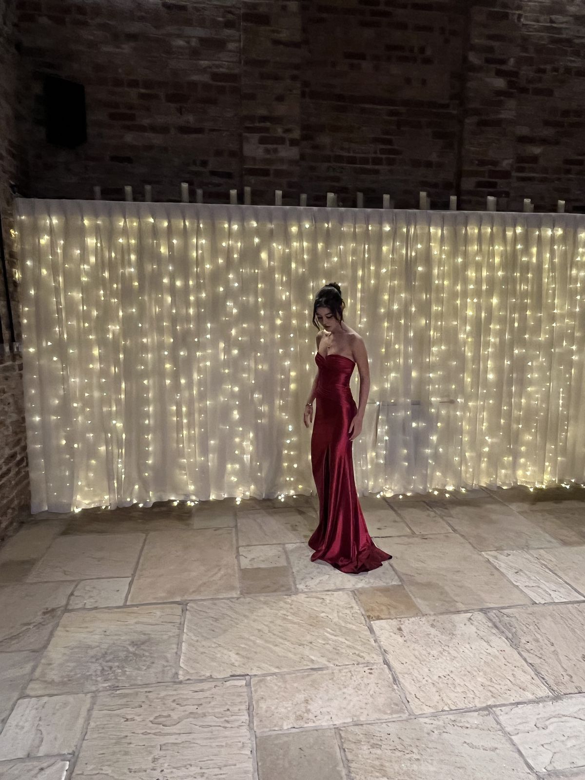 Burgundy Mermaid Strapless Satin Long Prom Dresses Formal Dress C5269