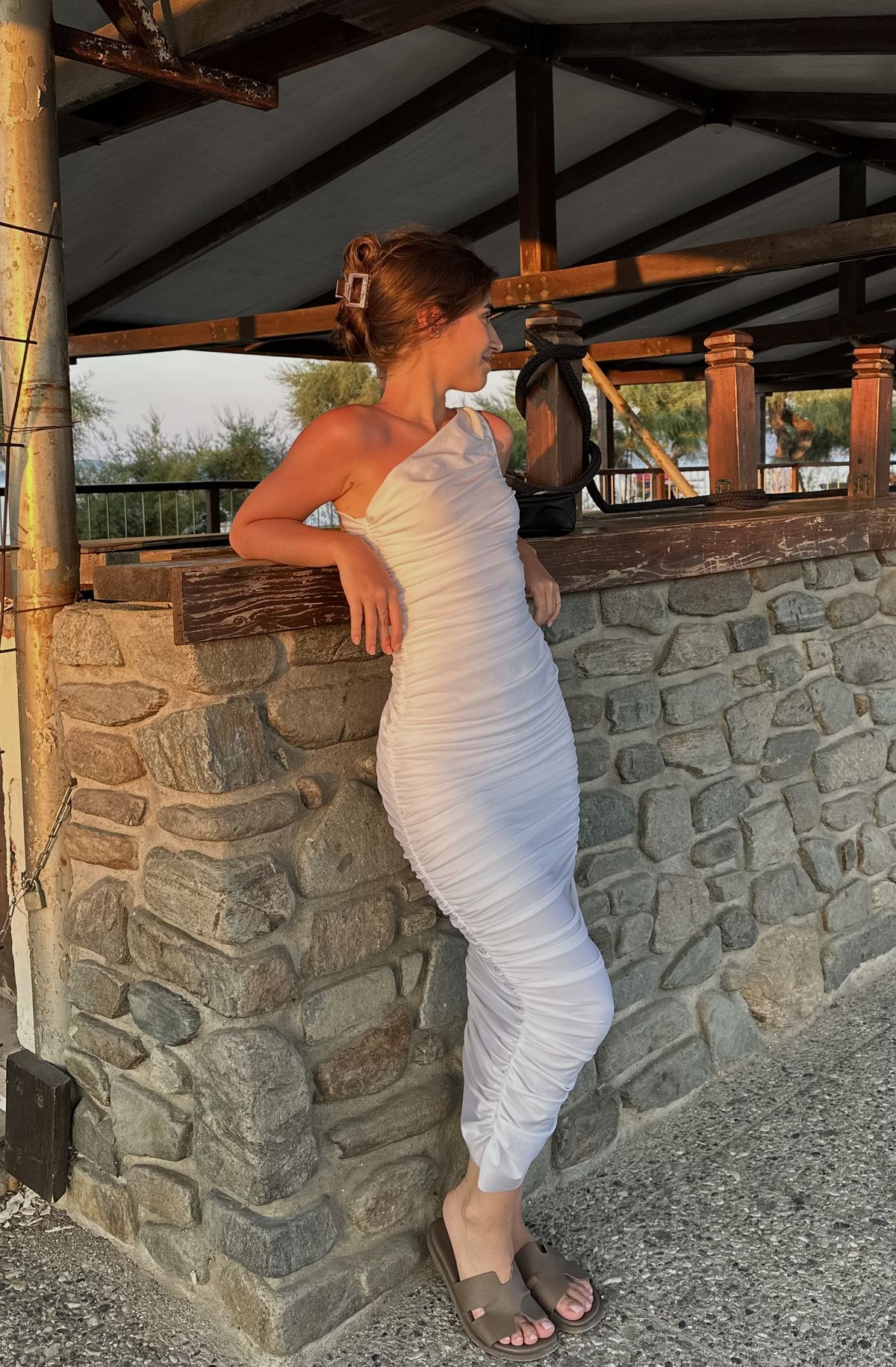 Tight Mermaid One Shoulder Satin Pleated Long Prom Dresses Formal Dress C5317