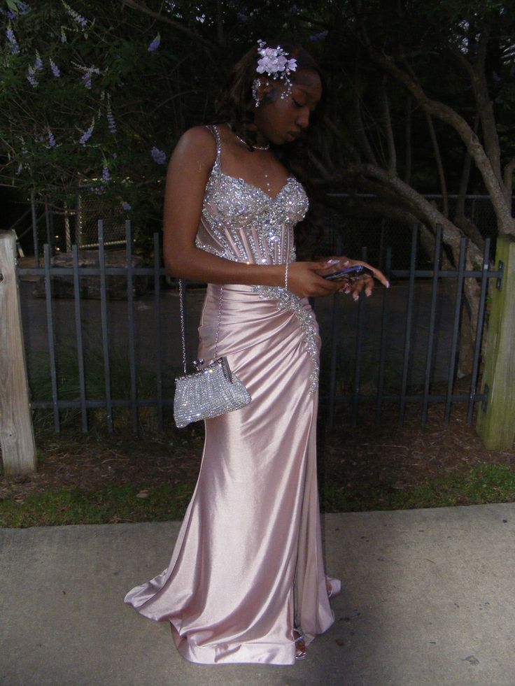 Gorgeous Pink Mermaid Spaghetti Straps Pleated Satin Slit Sequin Beads Long Prom Dresses Formal Dress C5324