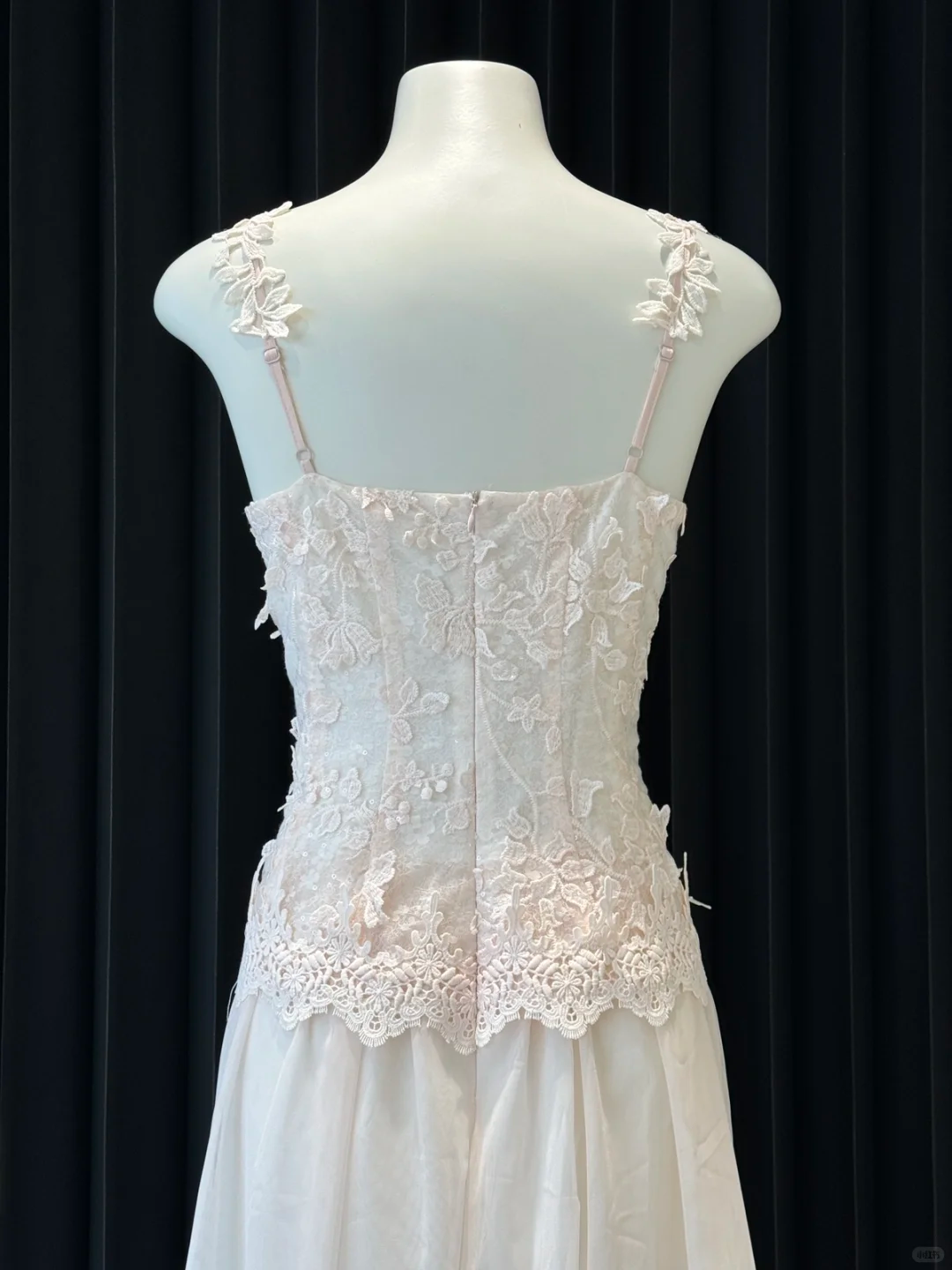 Pretty A Line Spaghetti Straps Satin Lace Long Prom Dresses Formal Dress C5365