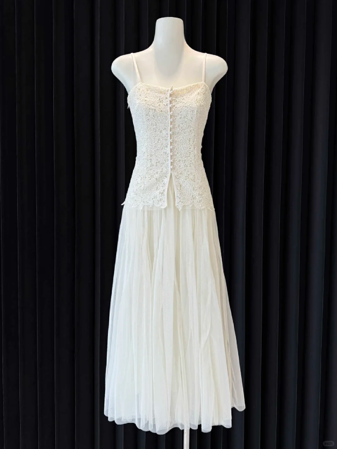 Classy A Line Spaghetti Straps Chiffon Lace Long Prom Dresses Formal Dress C5366
