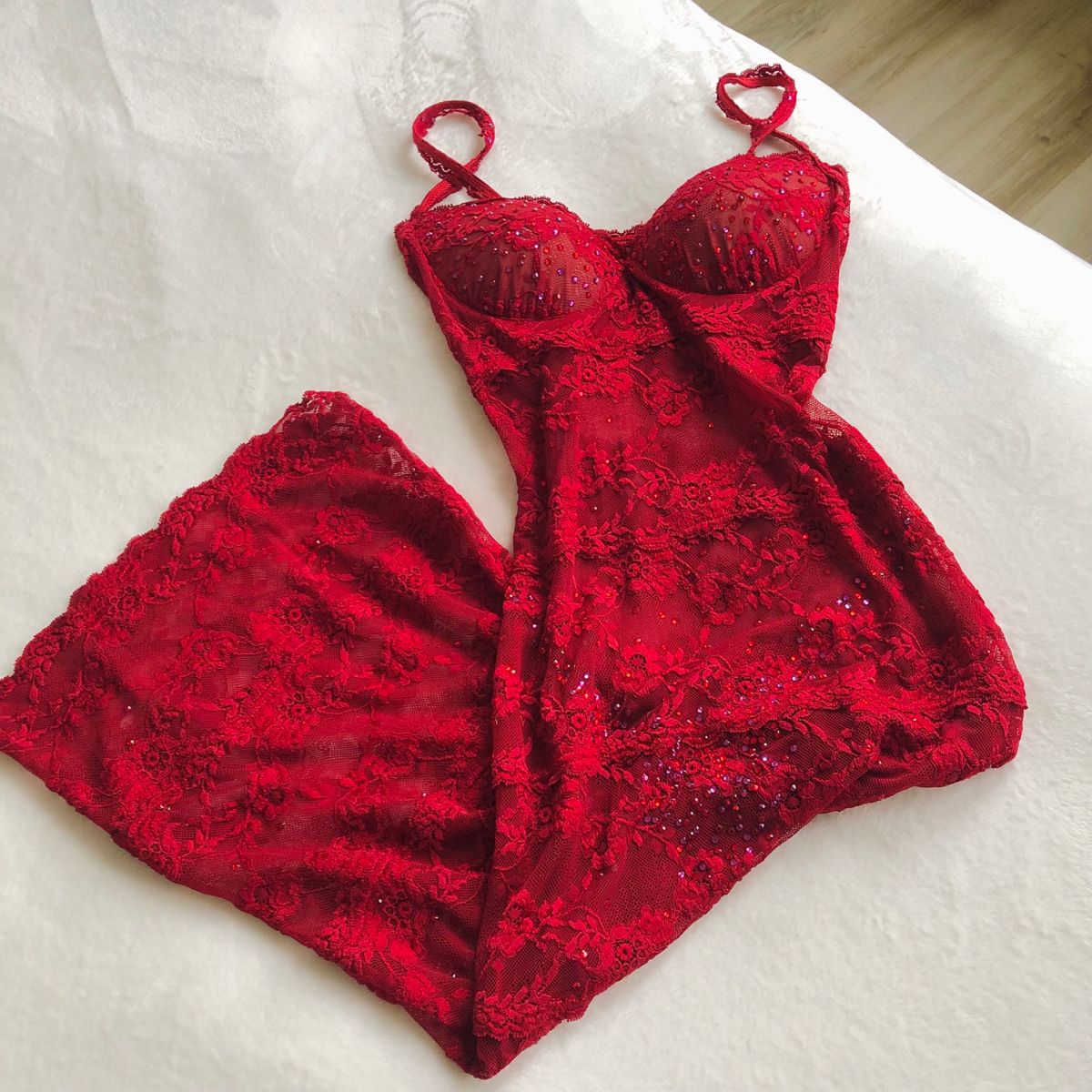 Sexy Red Mermaid Spaghetti Straps Lace Beads Long Prom Dresses Formal Dress C5764