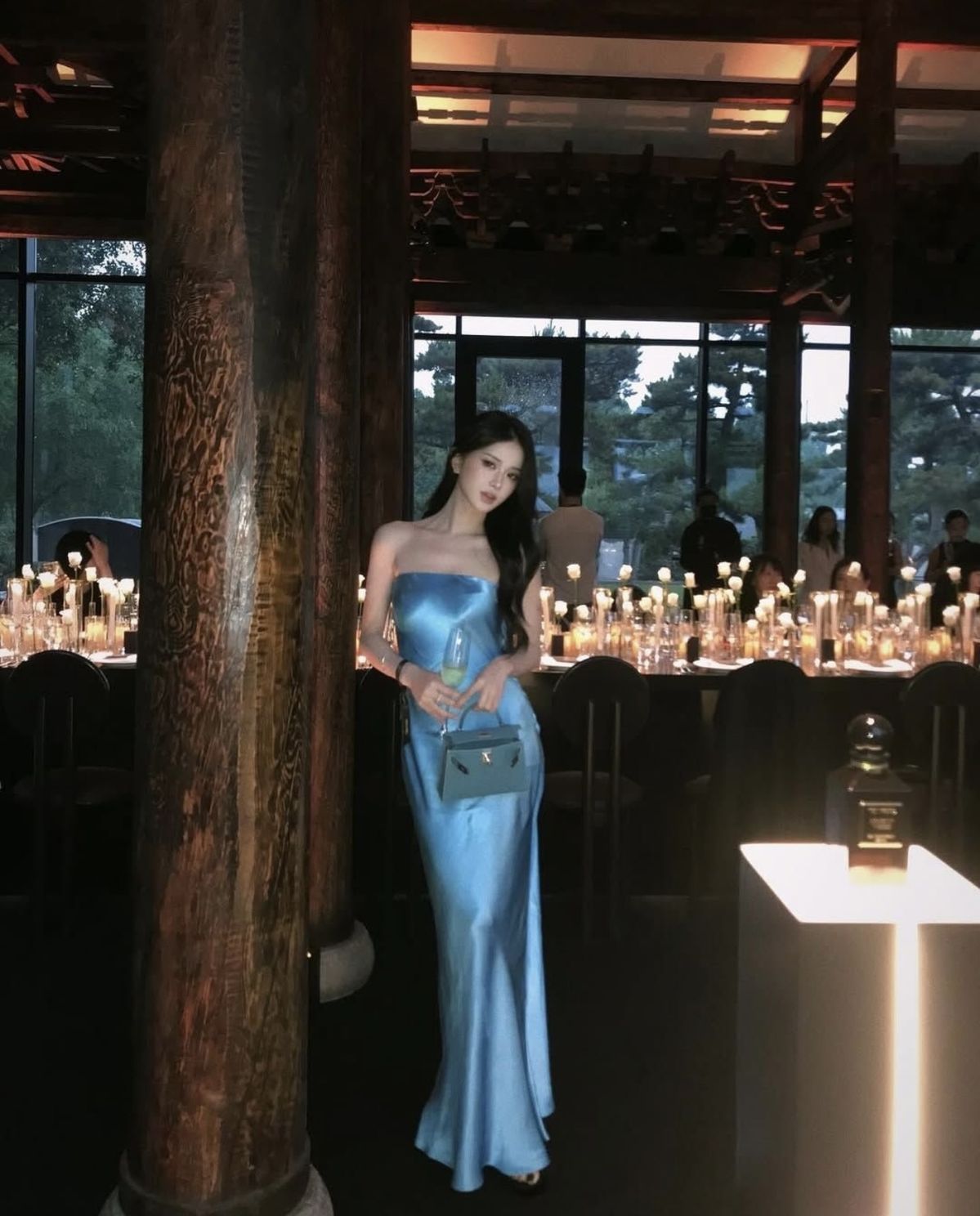Simple Style Mermaid Strapless Satin Long Prom Dress, Evening Dress C6131