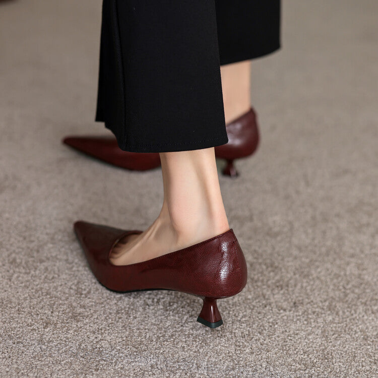 Pointed Toe Kitten Heel Pumps