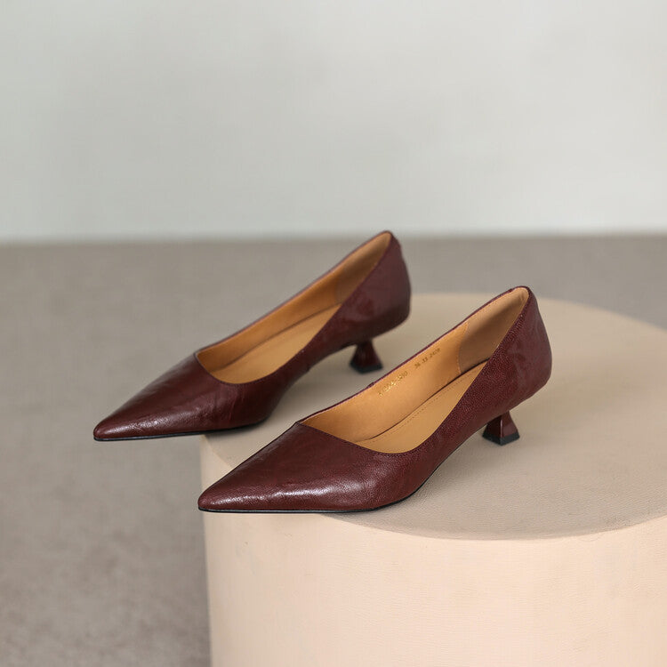Pointed Toe Kitten Heel Pumps