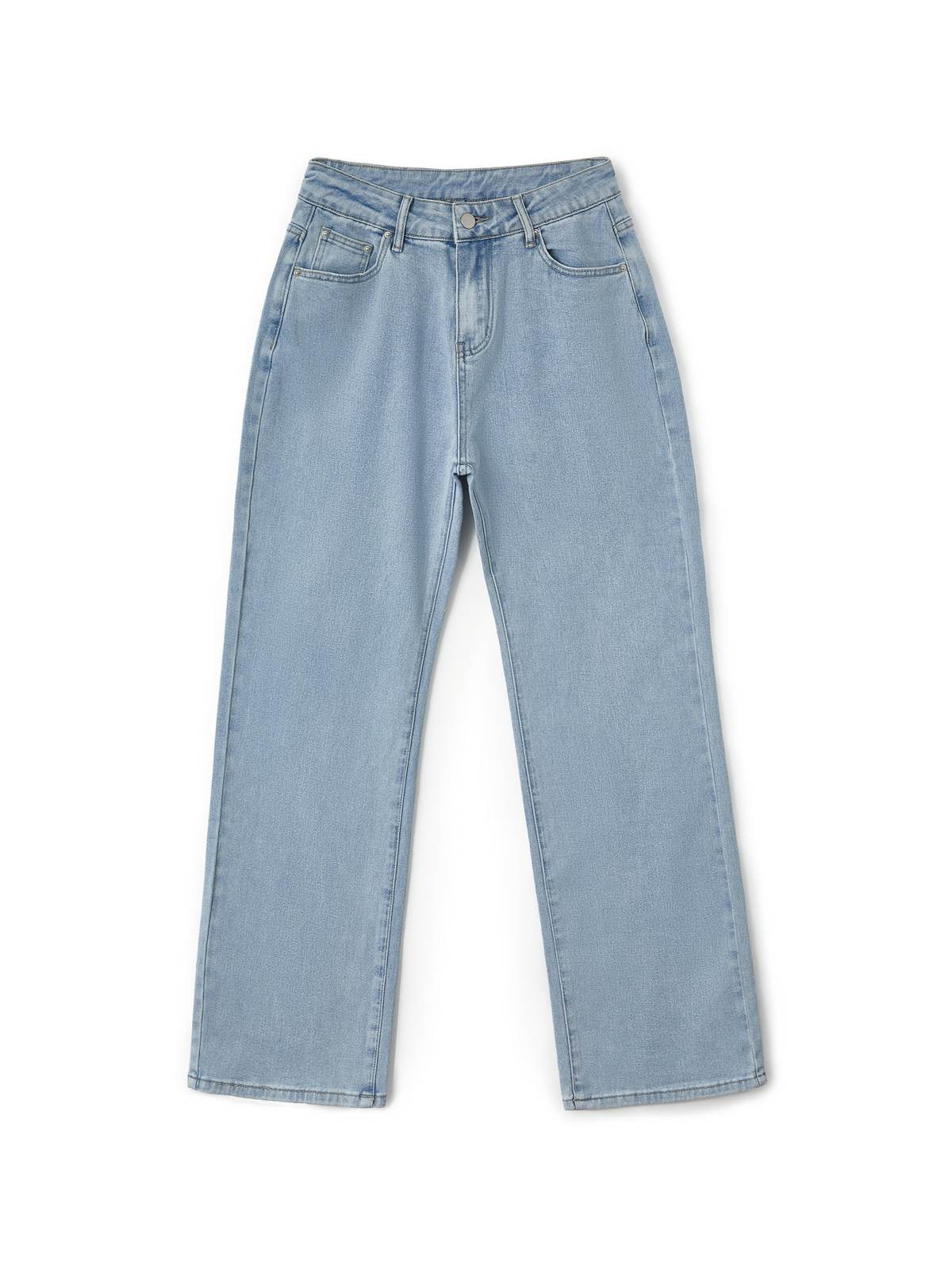 High Waist Slim Straight Leg Full Length Denim Jeans 9