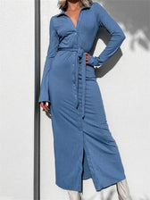 Elegant Women Sleeve Shirt Solid Casual Buttons Up Party Beach Cocktail Club Vestido Streetwear