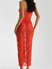 Off-the-Shoulder Lace Ruched Floral Dress