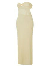 Sexy Women Knitted Tube Strapless Off Shoulder Solid Summer Tie-up Backless Beach Female Vestidos