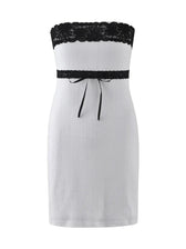 Off Shoulder Lace Trim Tube Mini Dresses 6