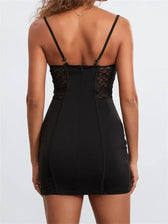 Lace Backless Spaghetti Strap Mini Dresses 2