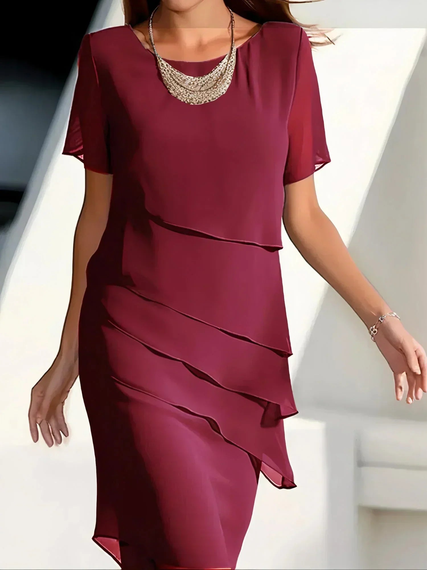Alina Boutique Chiffon Cocktail Dress Chic Silhouette Collection
