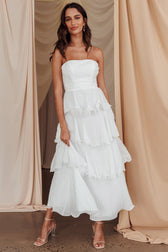 Strapless Ruffle Tiered Maxi Dress 3