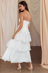Strapless Ruffle Tiered Maxi Dress 2