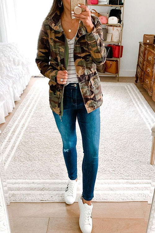 Pockets Drawstring Hoodie Jackets