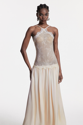 Cadwalader Lace Floral Ruch Maxi Dress