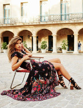 Floral V-Neck Short Sleeve Wrap High Low Midi Dress 8