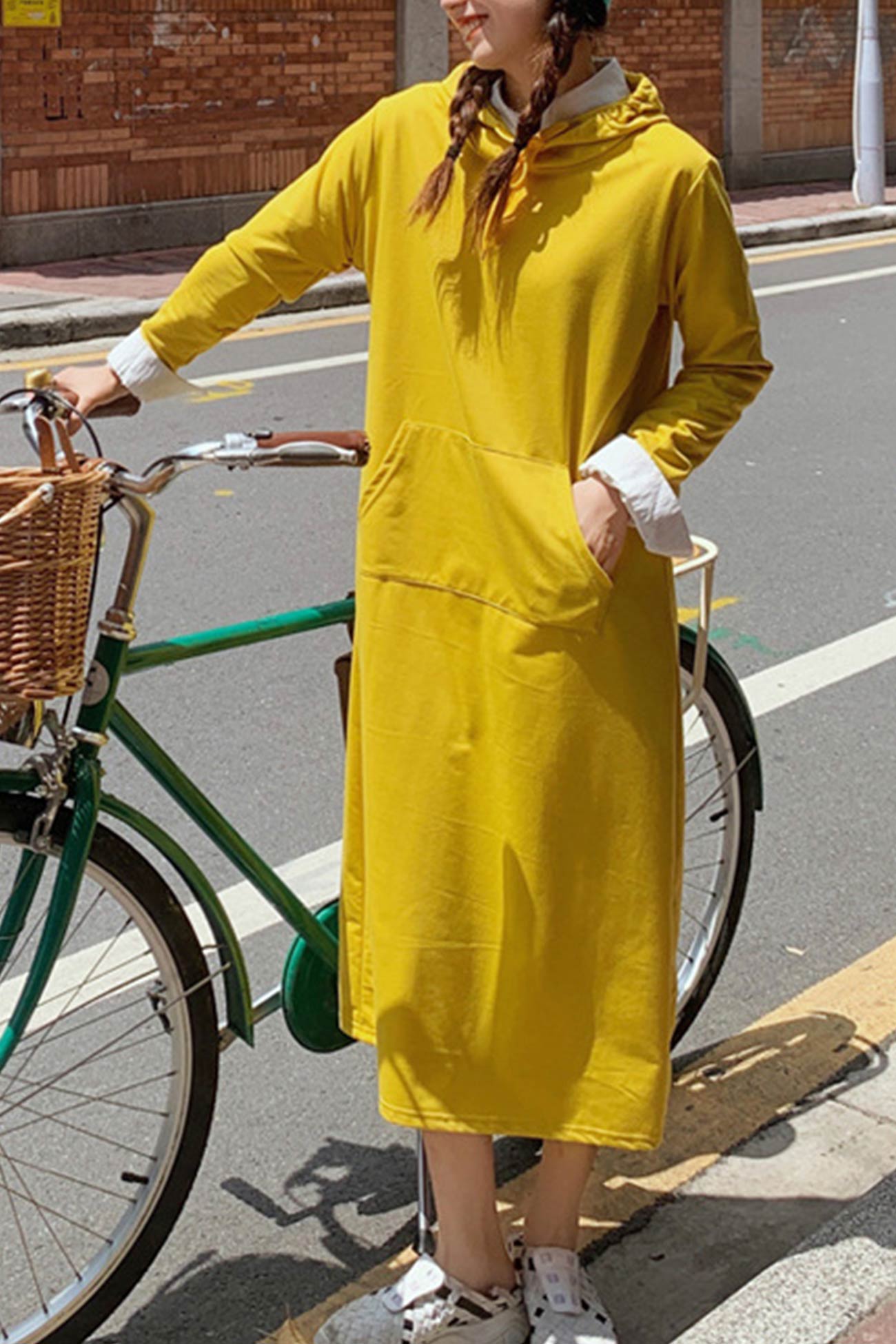 Yvonne Candy Colored Hooded Dress with Urban Everyday Styling