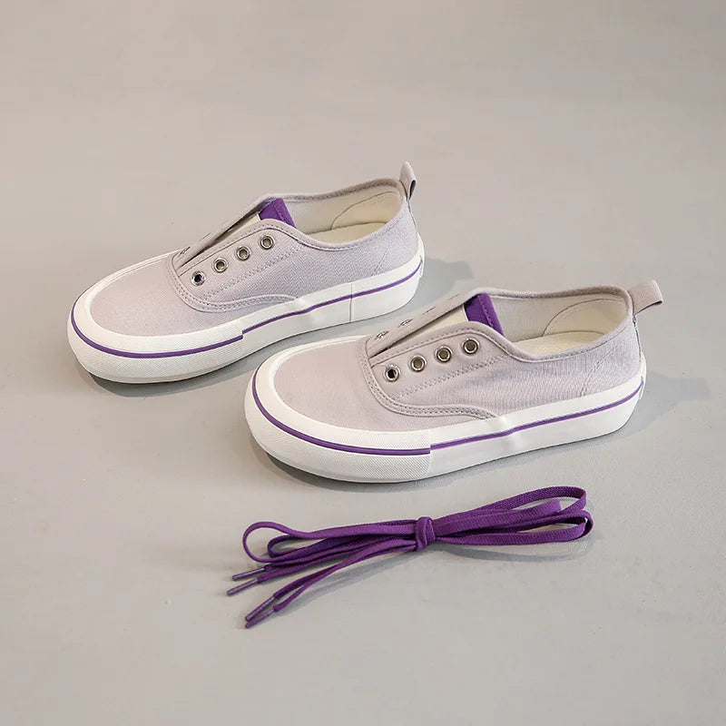 Canvas Lace Up Shallow Casual Solid Color Comfort Runner Outsole Fashion Skateboard