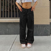 Cargo Pants Straight Wide Leg Loose Trousers