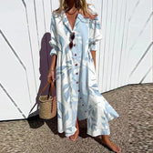 Floral V-Neck Puff Sleeve Tiered Maxi Dress 5