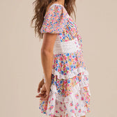 Floral Sweetheart Puff Sleeve Tiered Ruffle Mini Dress 10