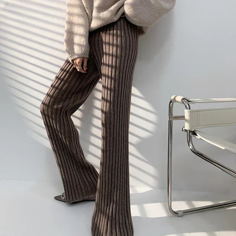 Full Length Elastic Waist Yoga Slim High Waist Wide Leg Pants
