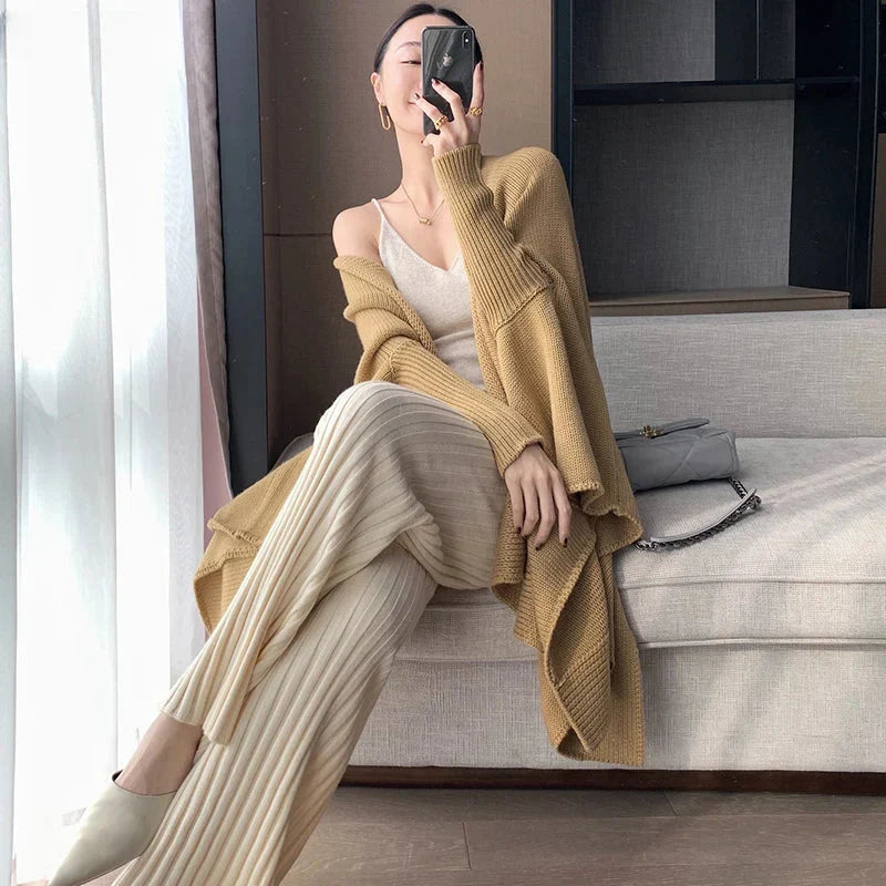 Full Length Elastic Waist Yoga Slim High Waist Wide Leg Pants