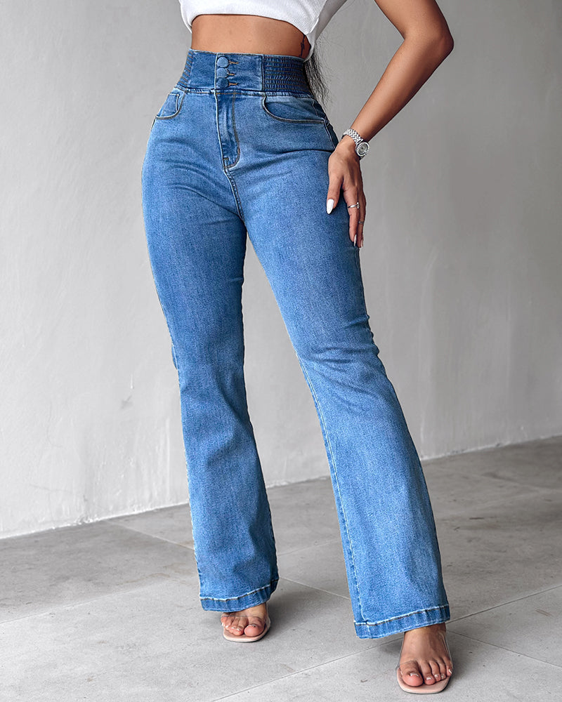 Jamota Catherine High Waist Wide Leg Jeans With Comfortable Stretch Fabric And Premium Cotton Blend