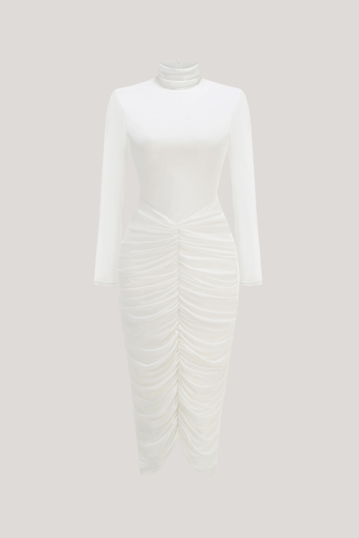 High Cesarina Neck Ruch Midi Dress