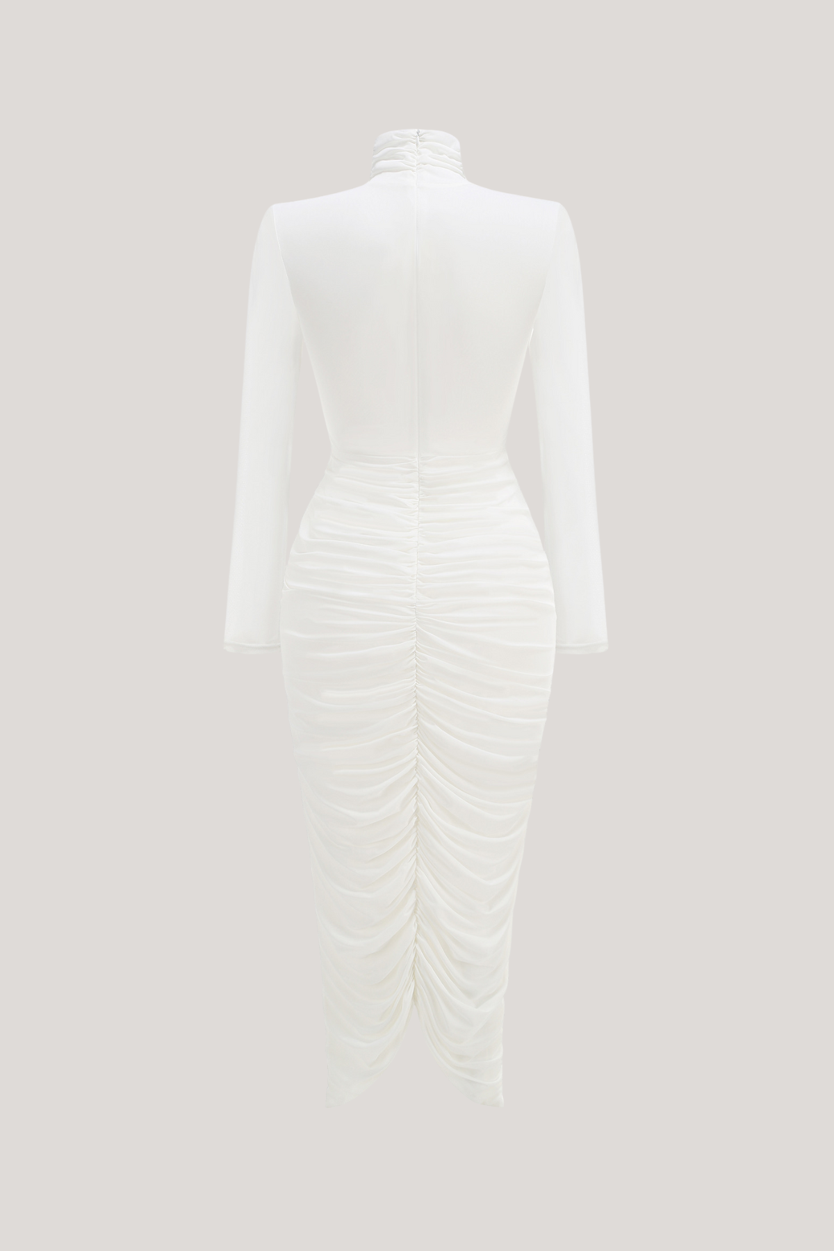 High Cesarina Neck Ruch Midi Dress