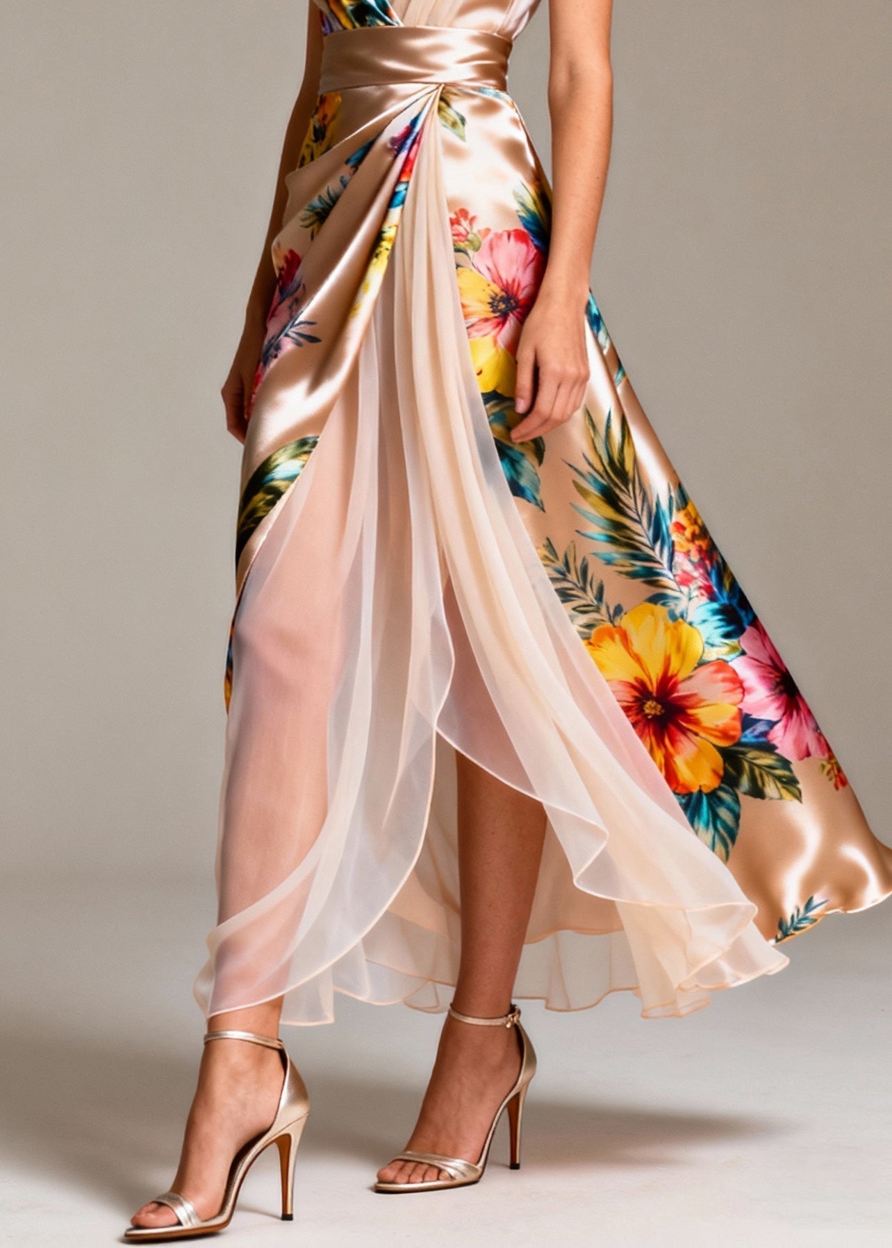 One Shoulder Sleeveless Ric Rac Trim Maxi Summer Dress