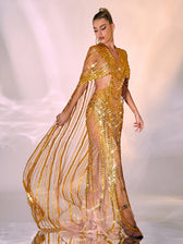 Chana Sequin Crystal Mesh Maxi Dress 2