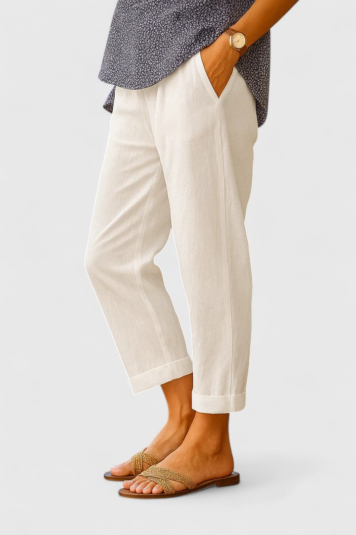 High Waist Tapered Cropped Pants