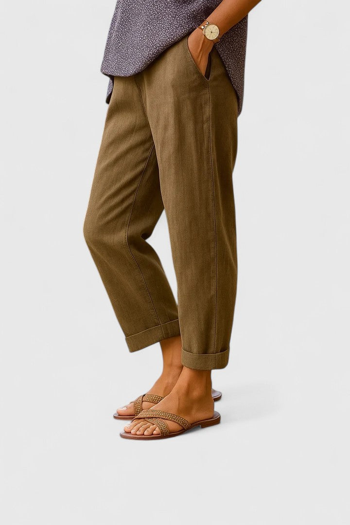 High Waist Tapered Cropped Pants