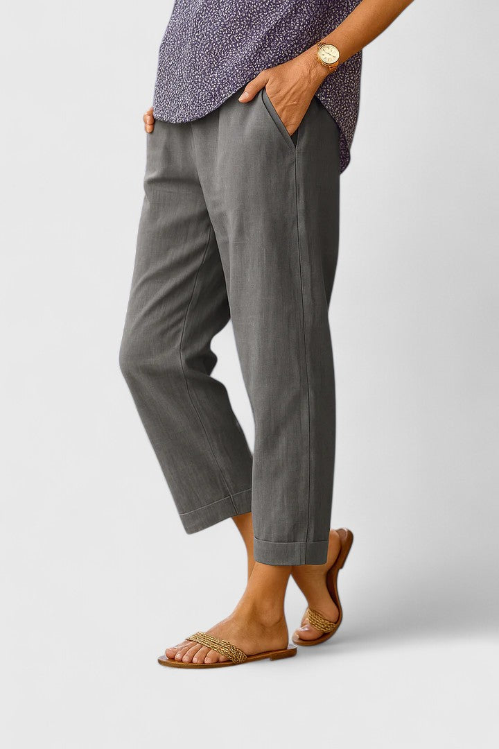 High Waist Tapered Cropped Pants