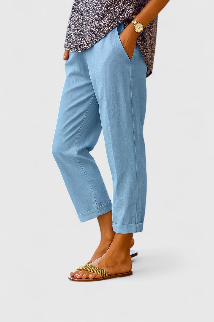 High Waist Tapered Cropped Pants