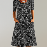 Ditsy Floral Short Sleeve Pocket A-Line Midi Dress