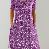 Ditsy Floral Short Sleeve Pocket A-Line Midi Dress 2
