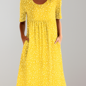 Ditsy Floral Short Sleeve Pocket A-Line Midi Dress 3
