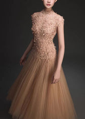 Chic Green Backless Lace Patchwork Tulle Party Dress Summer 2