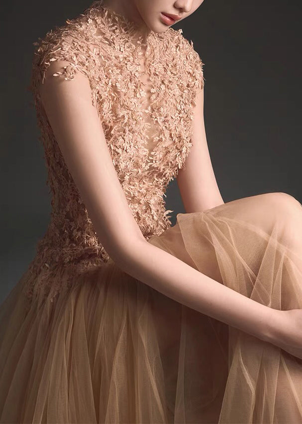 Chic Green Backless Lace Patchwork Tulle Party Dress Summer 3