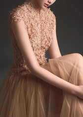 Chic Green Backless Lace Patchwork Tulle Party Dress Summer 3