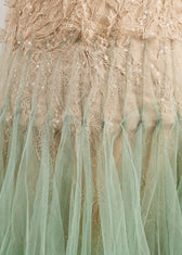 Chic Green Backless Lace Patchwork Tulle Party Dress Summer 5