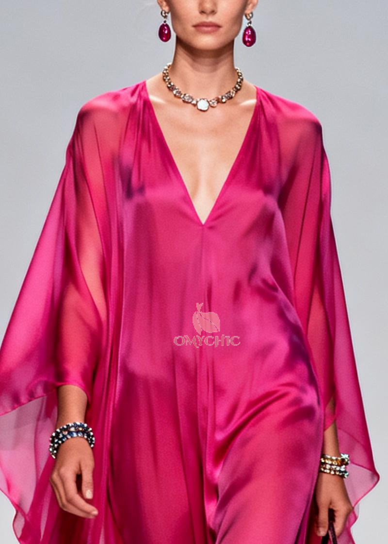 Chic Rose Oversized Exra Large Hem Chiffon Maxi Dress Summer - View 2